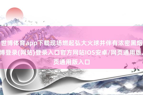 世博体育app下载现场燃起弘大火球并伴有浓密黑烟-世博登录(网站)登录入口官方网站IOS安卓/网页通用版入口