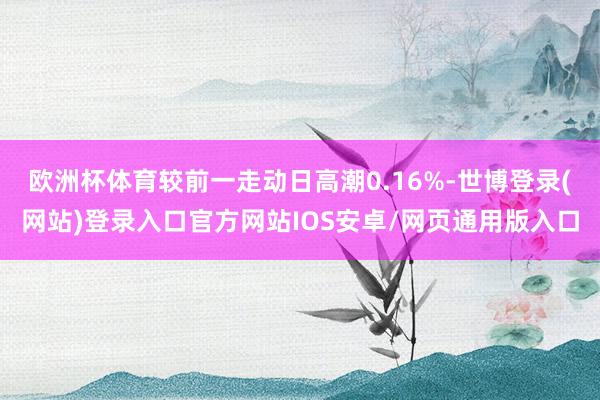 欧洲杯体育较前一走动日高潮0.16%-世博登录(网站)登录入口官方网站IOS安卓/网页通用版入口