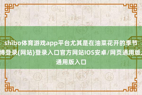 shibo体育游戏app平台尤其是在油菜花开的季节-世博登录(网站)登录入口官方网站IOS安卓/网页通用版入口