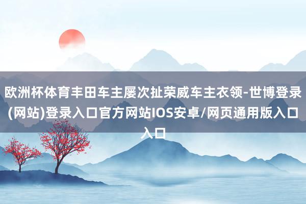 欧洲杯体育丰田车主屡次扯荣威车主衣领-世博登录(网站)登录入口官方网站IOS安卓/网页通用版入口