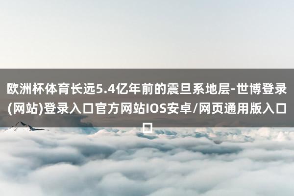 欧洲杯体育长远5.4亿年前的震旦系地层-世博登录(网站)登录入口官方网站IOS安卓/网页通用版入口